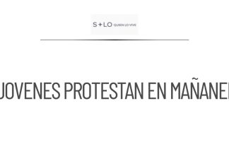 Jóvenes protestan durante la mañanera de Sheinbaum en Michoacán