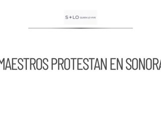 Protesta de maestros de CNTE en acto de Sheinbaum en Sonora