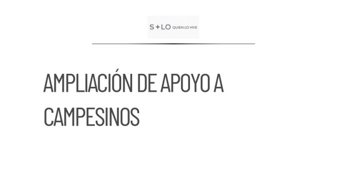 Se amplía apoyo a campesinos para combatir la inseguridad alimentaria